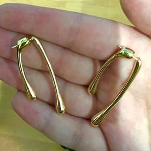 Earrings Unique Teardrop Water Drip Drippy Drop 14K Gold Plate Jewelry AP11